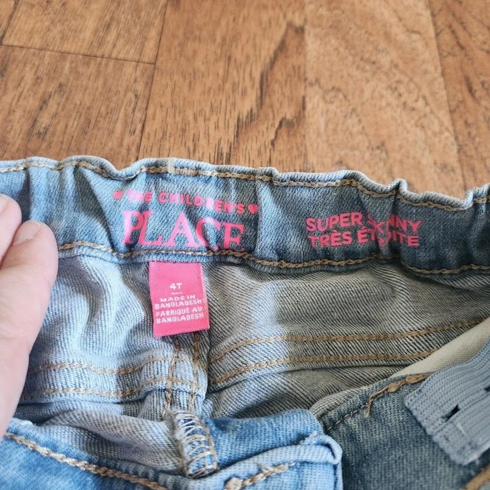 The Childrens Place Girls Super Skinny Light Wash Blue Denim Jeans Size 4T 617
